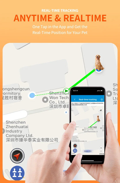 Safe & Smart RF-V53 Tracker 4G Pet Locator GPS Beidou Cat and Dog Positioning Search Anti-lost IP67 Waterproof 900 MAh Battery