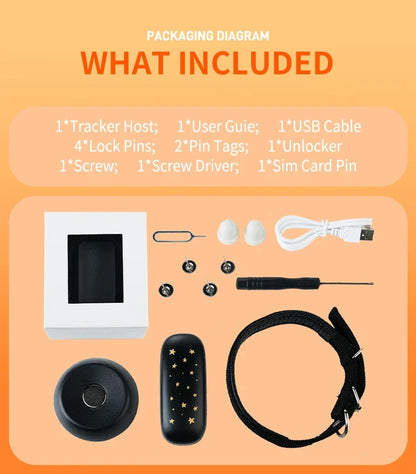 Safe & Smart RF-V53 Tracker 4G Pet Locator GPS Beidou Cat and Dog Positioning Search Anti-lost IP67 Waterproof 900 MAh Battery