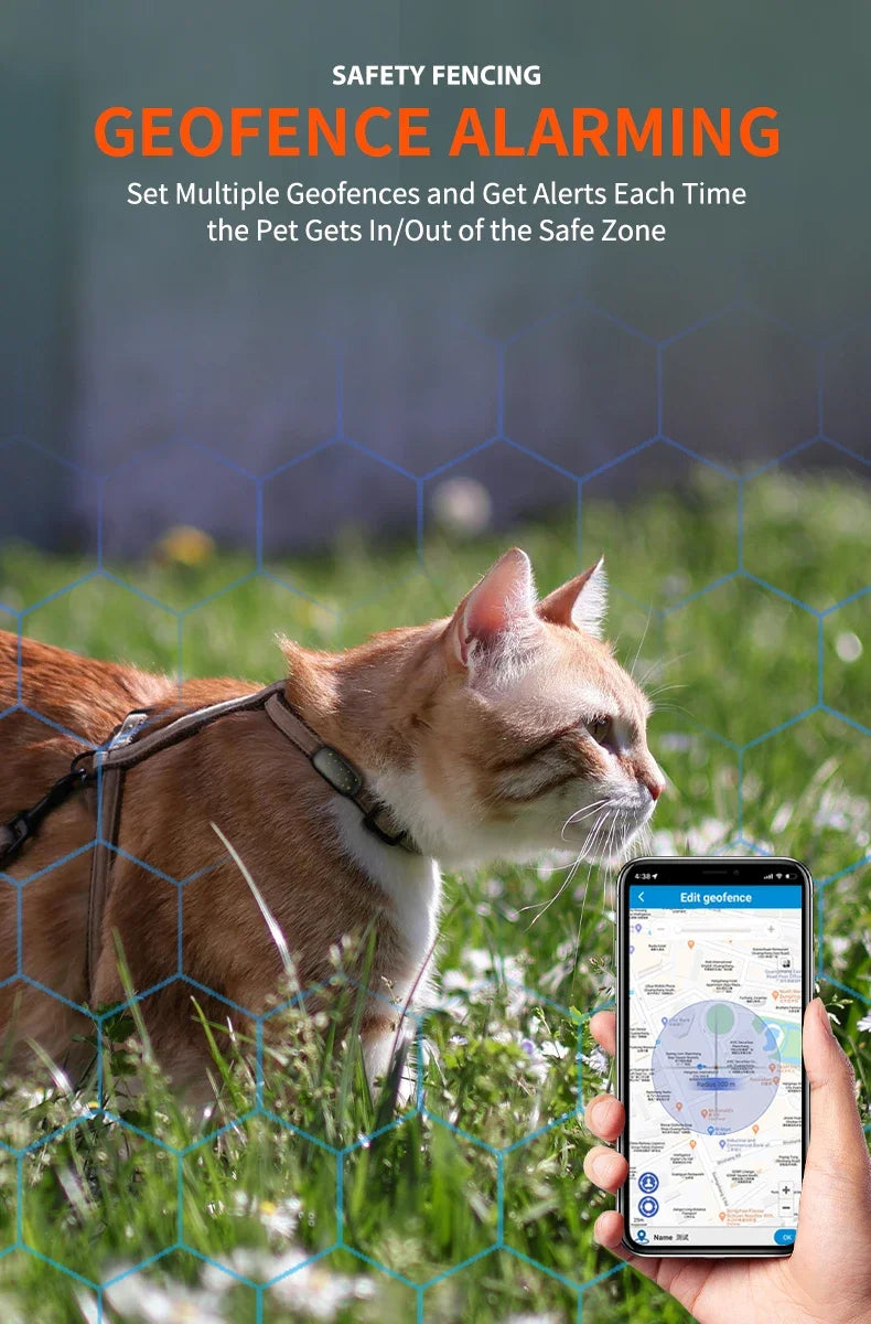 Safe & Smart RF-V53 Tracker 4G Pet Locator GPS Beidou Cat and Dog Positioning Search Anti-lost IP67 Waterproof 900 MAh Battery