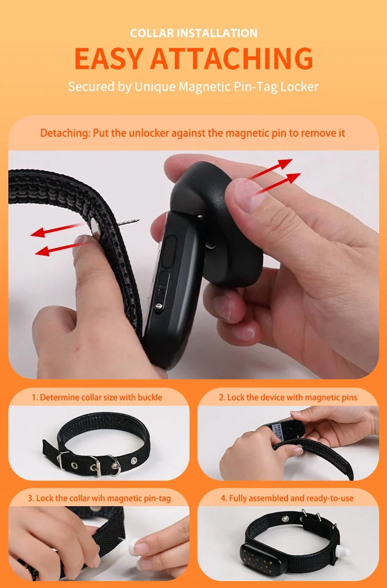 Safe & Smart RF-V53 Tracker 4G Pet Locator GPS Beidou Cat and Dog Positioning Search Anti-lost IP67 Waterproof 900 MAh Battery