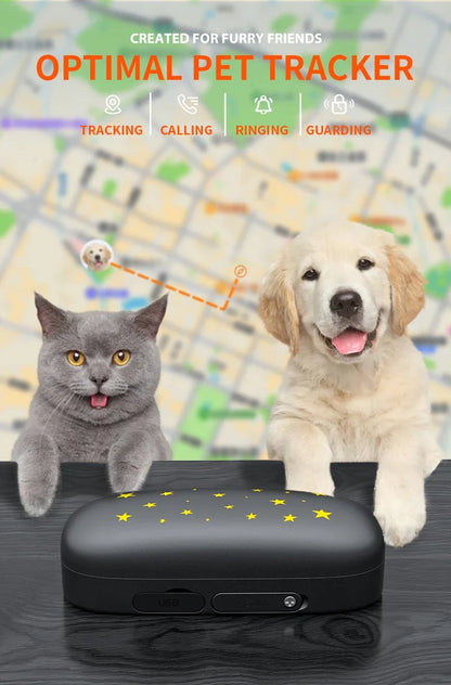 Safe & Smart RF-V53 Tracker 4G Pet Locator GPS Beidou Cat and Dog Positioning Search Anti-lost IP67 Waterproof 900 MAh Battery