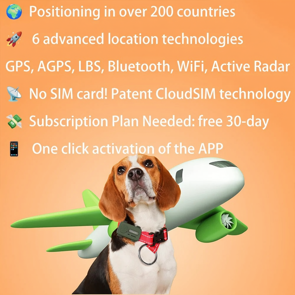 GlocalMe PetPhone Pet Smartphone GPS Wi-Fi Tracker for Dog Cat Anxiety Relief With Play Music Two-Way Call AI Health Monitoring